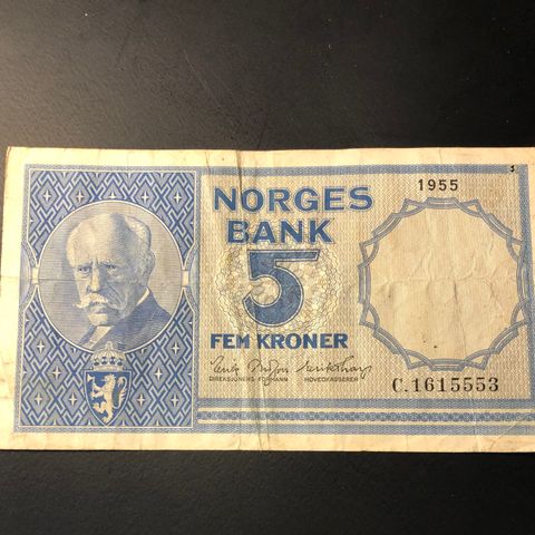 5 kr seddel 1955. serie C (283 Q)