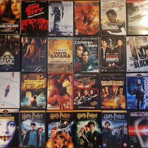 DVD - Filmer - Mulholland Drive - Sin City - Terminator 2 m.fl.