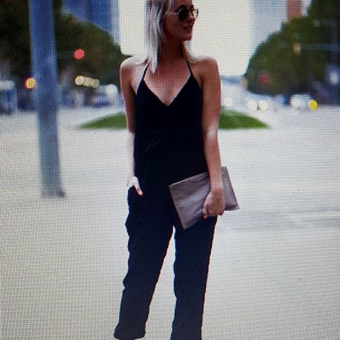 Svart chiffon Jumpsuit str.S