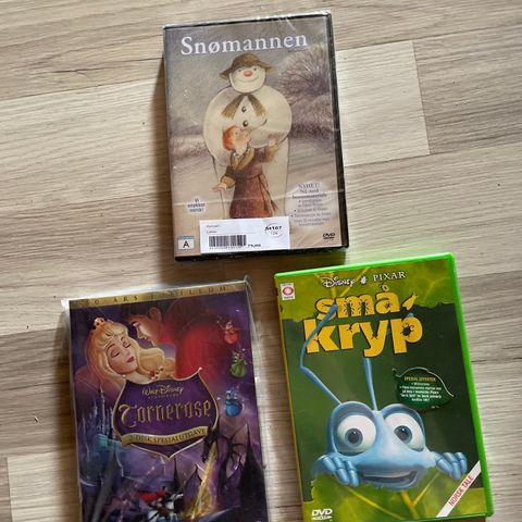 DVD : Snømannen, Småkryp (A Bug's Life), Tornerose (Special Edition)