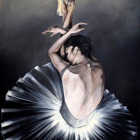 Ballerinaen serie, akrylmaleri  70x90cm
