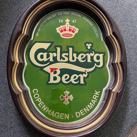 Carlsberg skilt - innrammet i glass