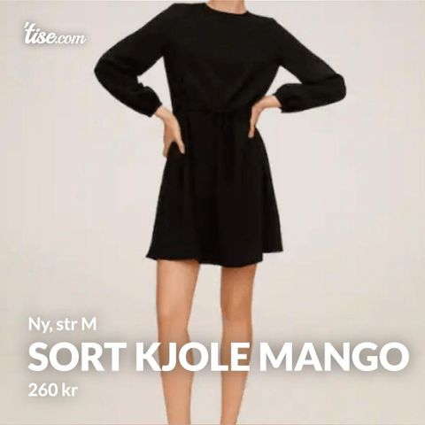 Ny sort kjole Mango, str M