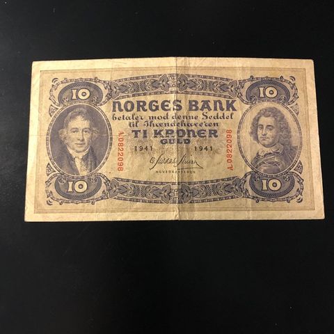 10 kr seddel 1941, serie A (288 Q)