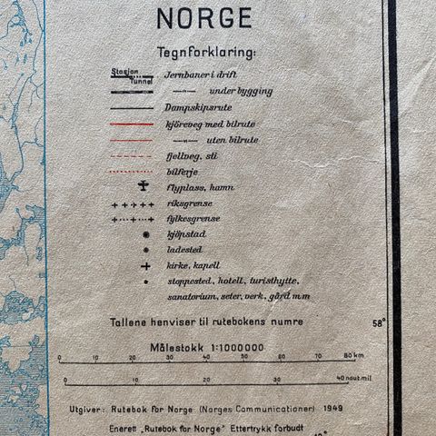 Norgeskart 1949