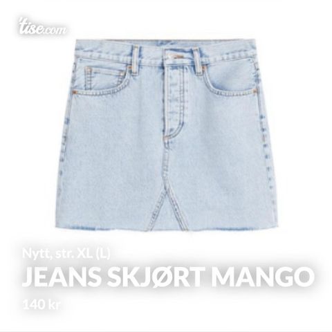 Nytt jeans sommer skjørt Mango, dame str L