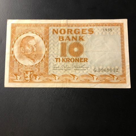 10 kr seddel 1955, serie G (311 Q)