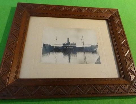 Eldre innrammet fotografi av båten Gefion - Norge