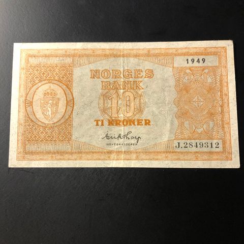 10 kr seddel 1949, serie J (306 Q)