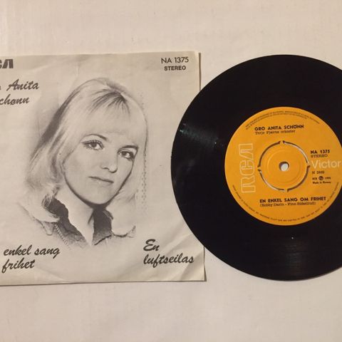 GRO ANITA SCHØNN / EN ENKEL SANG OM FRIHET - 7" VINYL SINGLE