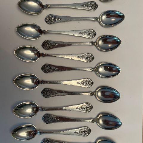 Marguerit gafler og teskjeer, sølvplett 50