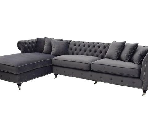 Lux Lounge Sofa (Grå Velour)