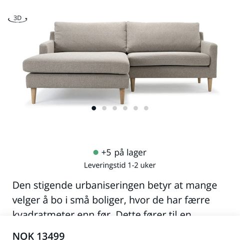 sofa med sjeselong