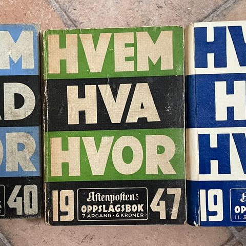 HVEM HVA HVOR 1940, 1946, 1951, 1964, 1966, 1968, 1970, 1972 , 1973, 1976