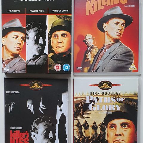 3DVD "Stanley Kubrick Collection" 3 Svart/Hvitt filmer fra 1955-57 💥 IKKE NORSK