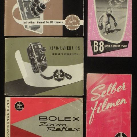 BOLEX-PAILLARD 8mm-kameraer BRUKSANVISNING Brosjyre