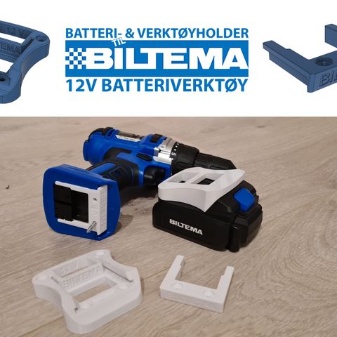 Verktøy- & Batteriholdere til Biltema 12V