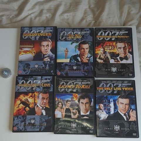 James Bond DVD 6 stykk 
