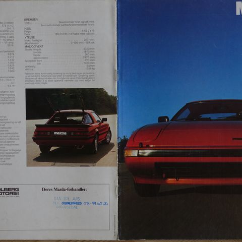 Mazda RX-7 1985 ca brosjyre