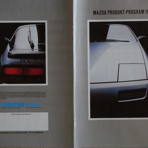 Mazda product catalog 1986