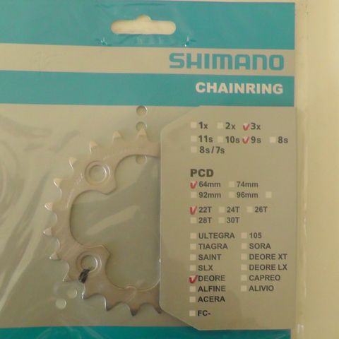 Chainring chain wheel navgirhjul,hvit