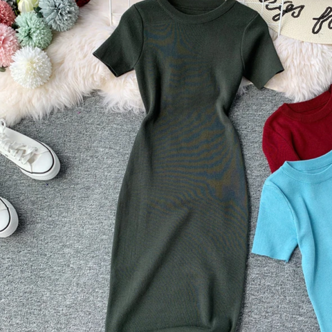 Stretch Knitted Tight-fitting dress