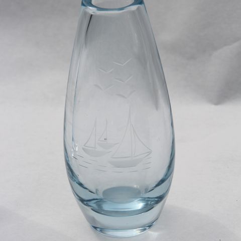 Randsfjordglass vase Båtmotiv