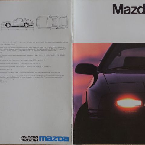 Mazda RX-7 90 talls ca brosjyre