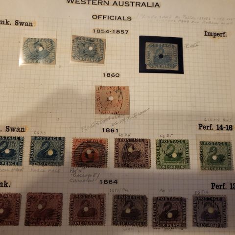 VEST-AUSTRALIA. Spesialisert koll. av tidlige offentlige 1854-1904 til salgs