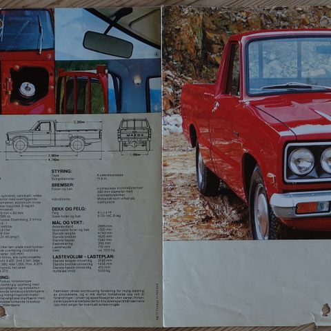 Mazda B1600 pickup 1977 brosjyre