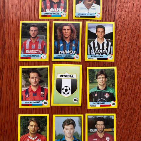 Italia Serie A Vallardi klistremerker fotballkort stickers 1992 11 stk selges