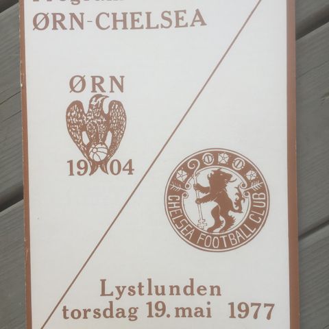 Ørn Horten mot Chelsea 1977 fotballprogram