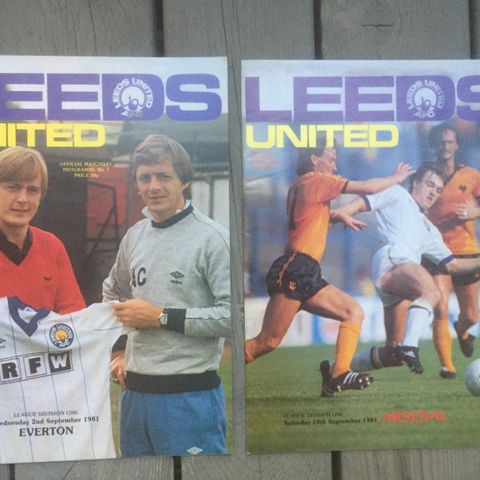 Leeds United - 2 stk 1981/82 fotballprogrammer