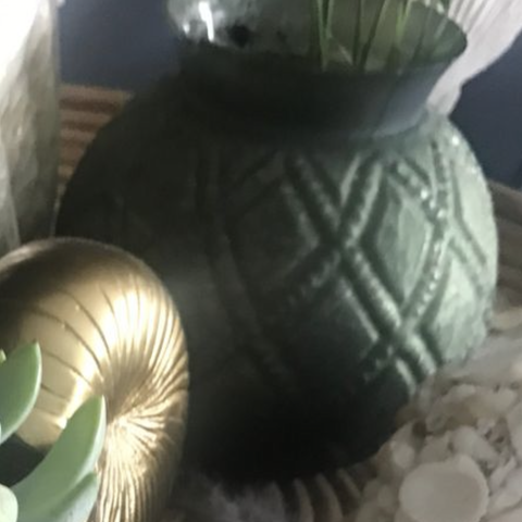 Flott grønn liten Ananas vase I glass.Boligstyling
