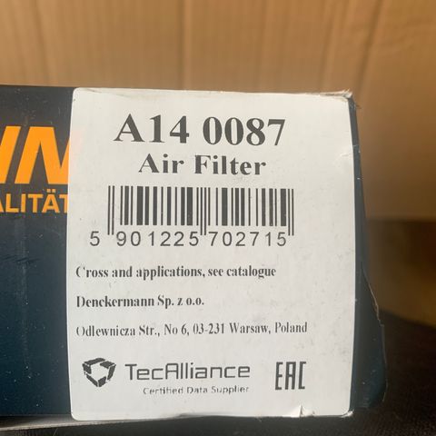 Luftfilter til SUBARU TOYOTA