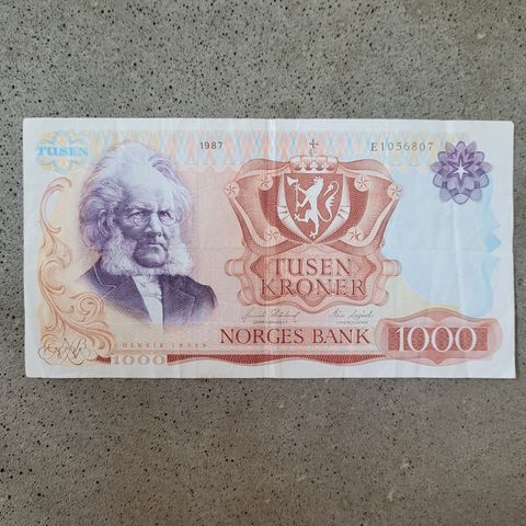 1000 Kr 1987 5. utgave     E 1056807