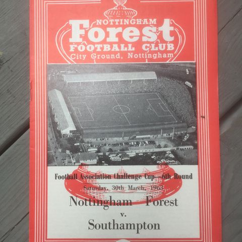 Fotballprogram: Nottingham Forest mot Southampton 1963