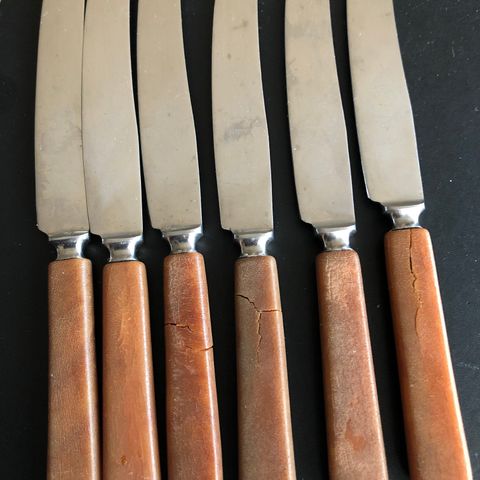 6stk kniver med beinhåndtak fra England