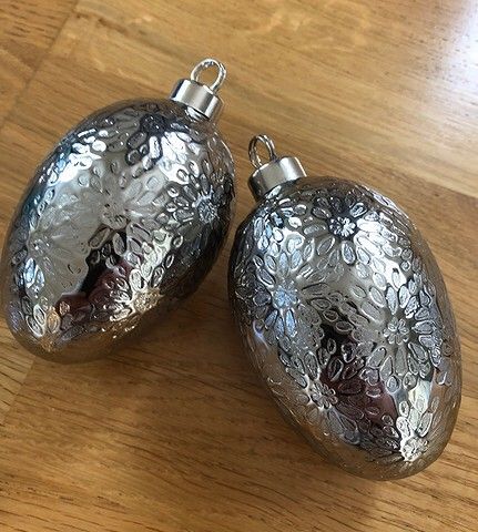 2 store Bloomingville silver egg