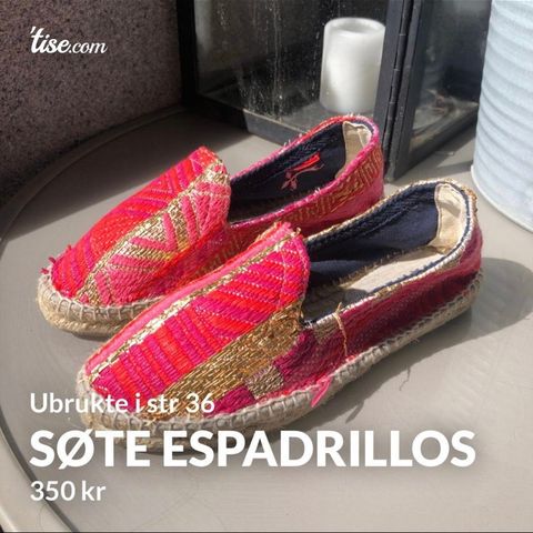 Supersøte Espadrillos ubrukte i str 36.