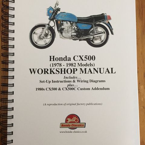 Honda CX500 Service Manual Orginal