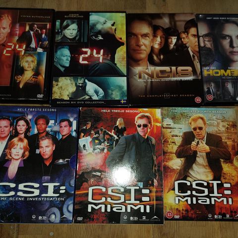 CSI, NCIS, Homeland og 24 DVD