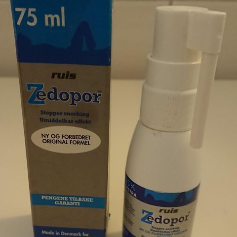 Zedopor halsspray, motvirker snorking.