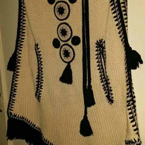 Malene Birger Knitted Poncho Cape Fringes