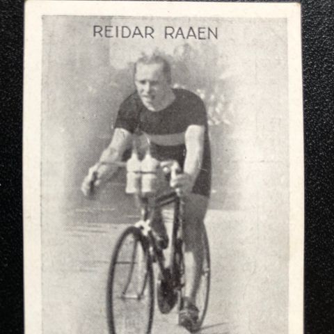 Reidar Raaen Trondheim NM sykkel sigarettkort 1930 Tiedemanns Tobak