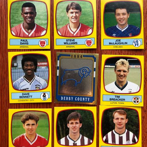 20 stk Panini Football 88 England Fotballkort klistremerker 1988 ubrukte