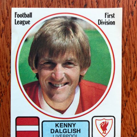 Panini 82 #136 Kenny Dalglish Fotballkort ubrukt sticker Liverpool FC 1982