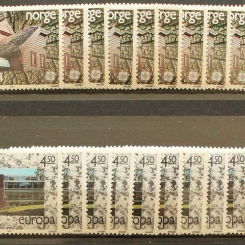 10 serier norske frimerker "EUROPA XIX" fra 1987, NK 1013/1014 (Kat = 240 kr)