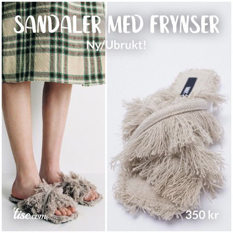 Ny/Ubrukt! - ZARA sandaler med frynser, str. 39