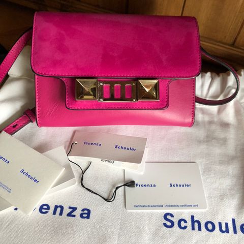 Proenza Schouler rosa skinnveske/Wallet with strap